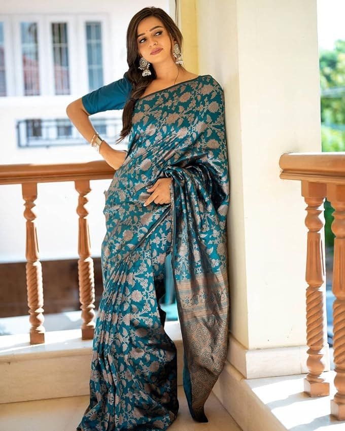 Jacquard Banarsi Silk saree for Farewell 2