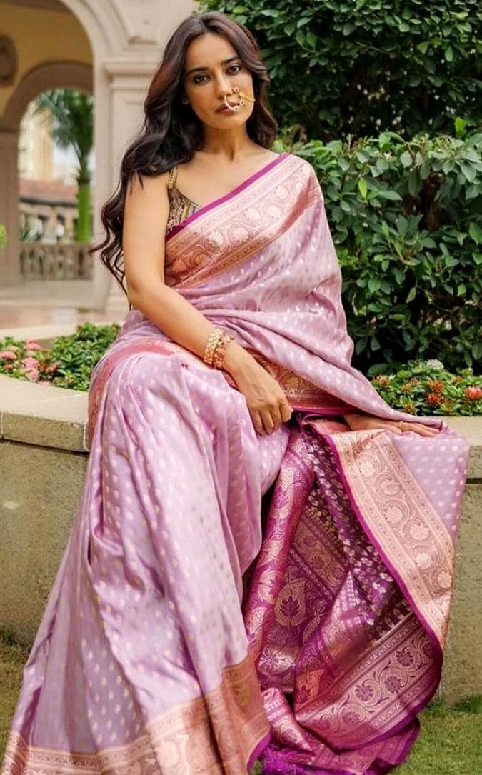 Jacquard Banarsi Silk saree for Farewell