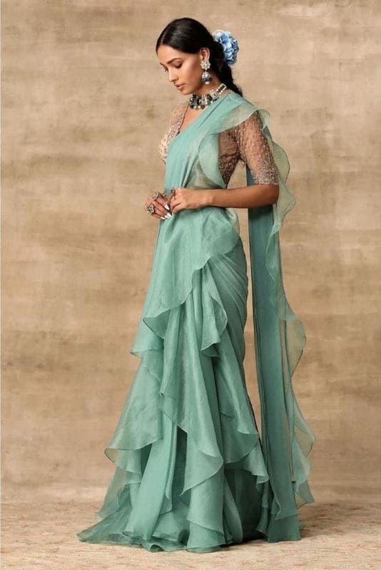 Ruffle Saree for Farewell 6