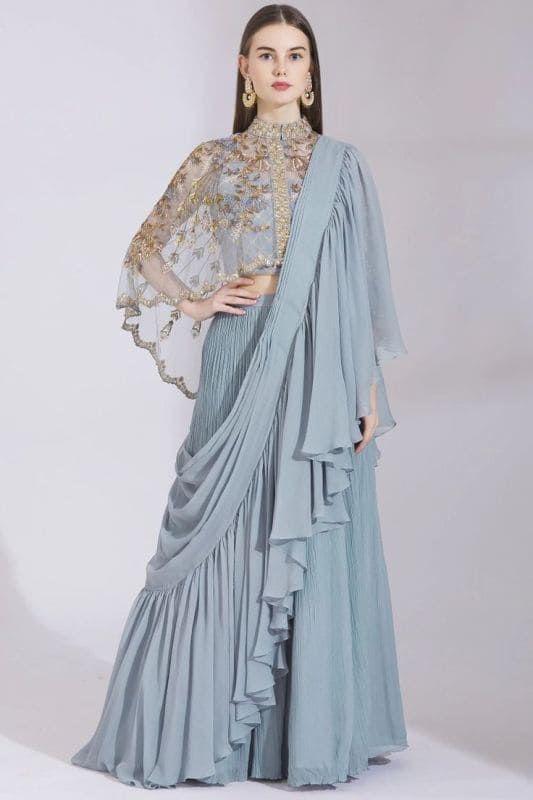 Ruffle Saree for Farewell 8