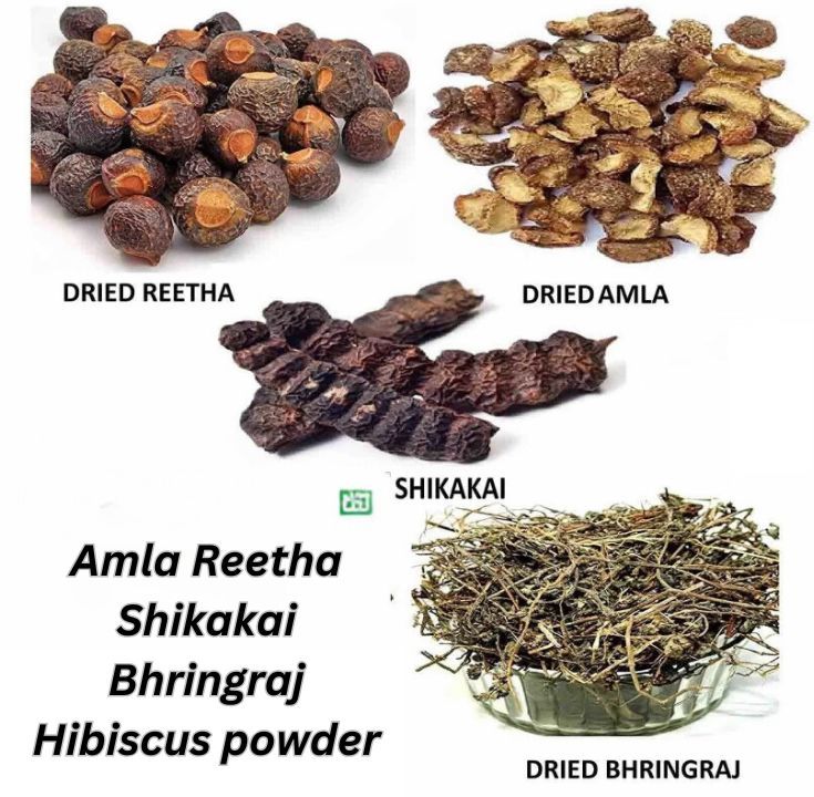 Amla Reetha Shikakai Bhringraj Hibiscus powder​