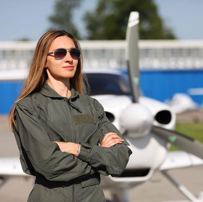 Female student pilot in Polish Air Force University