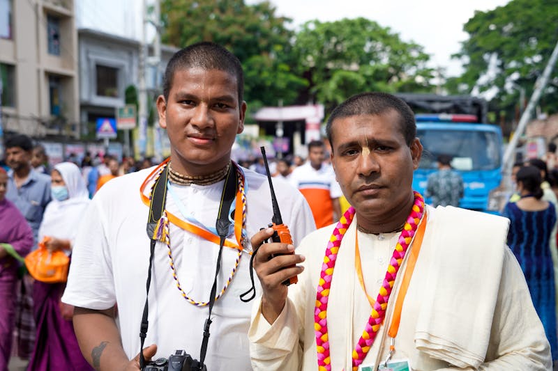 A man using Walkie Talkie in India